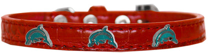 Dog, Puppy & Pet Designer Croc Widget Collar, "Dolphins"