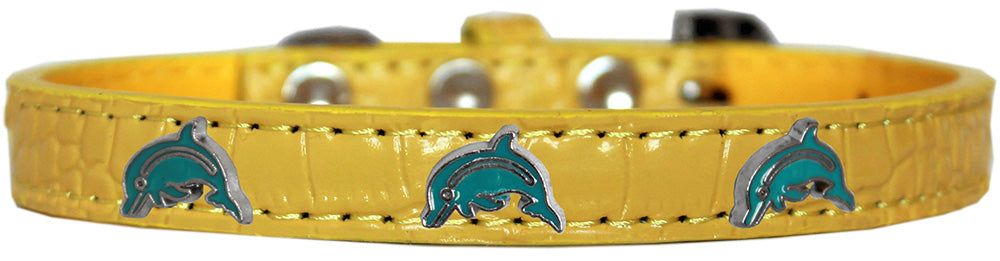 Dog, Puppy & Pet Designer Croc Widget Collar, "Dolphins"