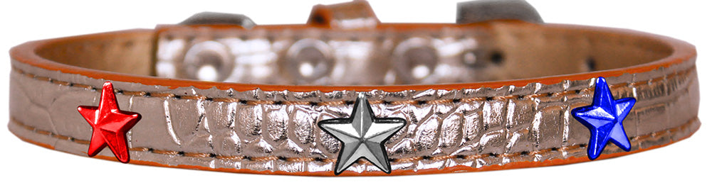 Dog, Puppy and Pet Designer Croc Widget Collar, "Red, White & Blue Stars"