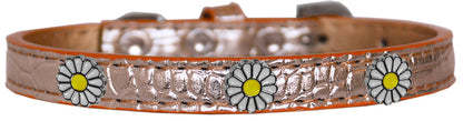 Dog, Puppy & Pet Designer Croc Widget Collar, "White Daisies"