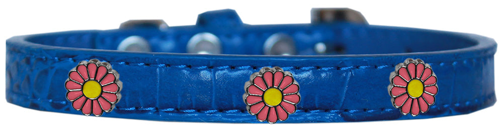 Dog, Puppy & Pet Designer Croc Widget Collar, "Pink Daisies"