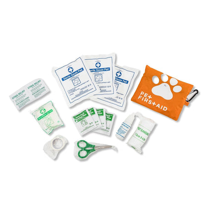 19-Piece Pet Travel First Aid Kit with Carabiner - Compact Emergency Care for Adventurous Pets