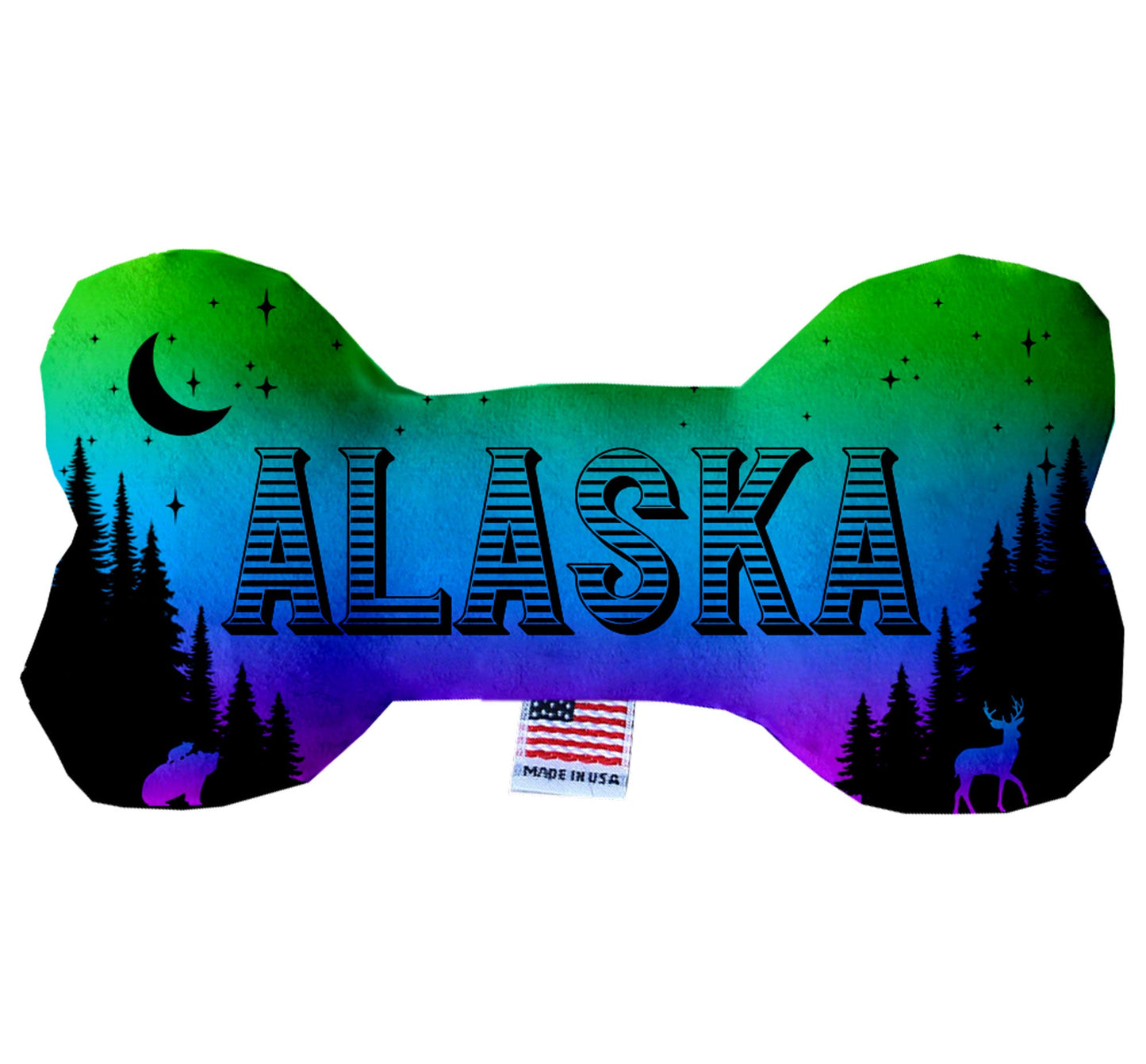 Pet & Dog Plush Bone Toys, "Alaskan Mountains" (Set 2 of 2 Alaska State Toy Options, available in different pattern options!)