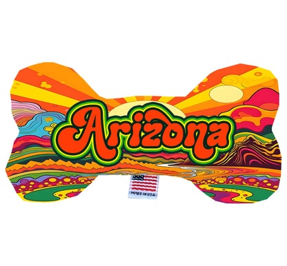 Pet & Dog Plush Bone Toys, "Arizona Mountains" (Set 2 of 2 Arizona State Toy Options, available in different pattern options!)