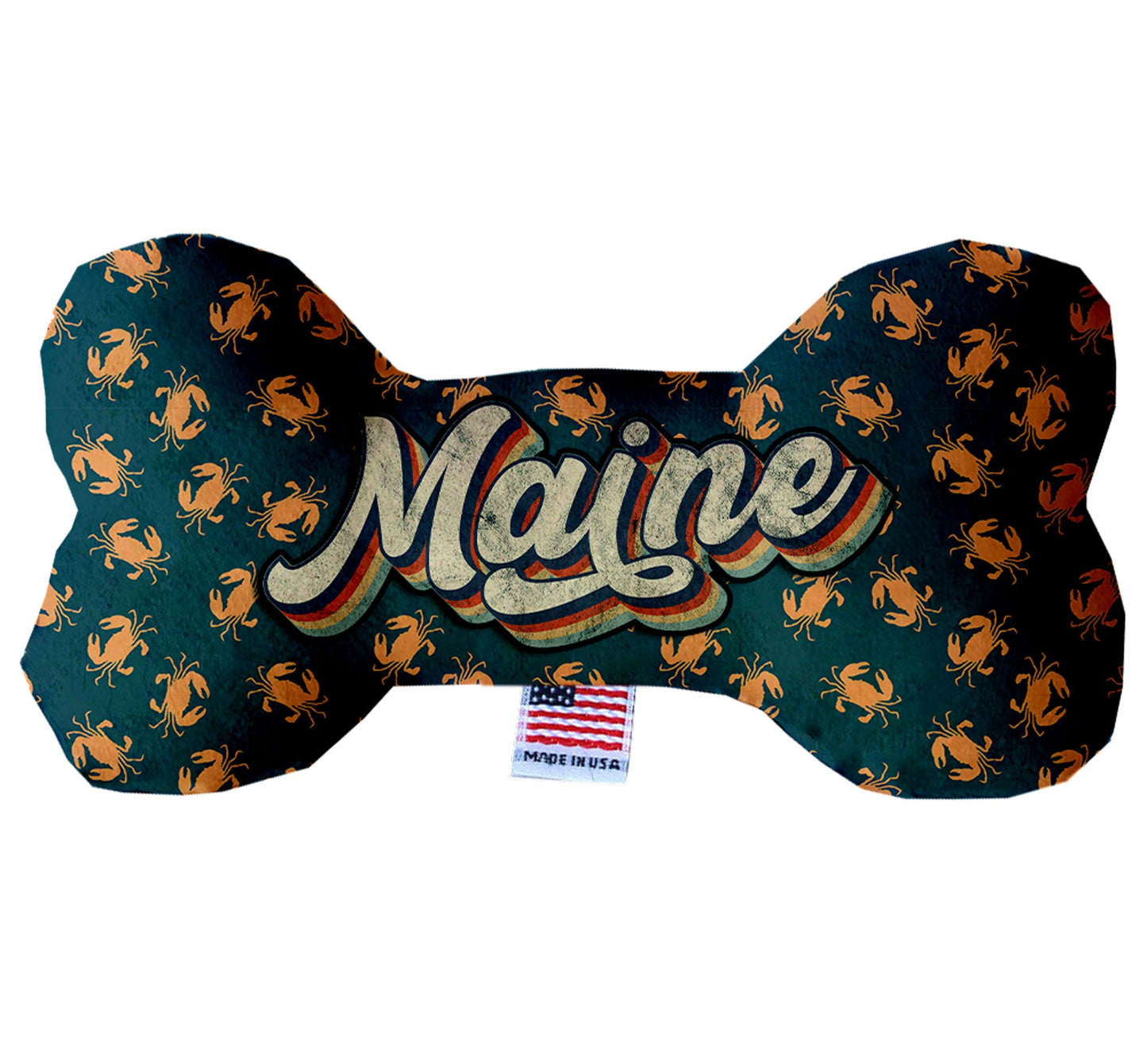 Pet & Dog Plush Bone Toys, "Maine State Options" (Available in different pattern options)