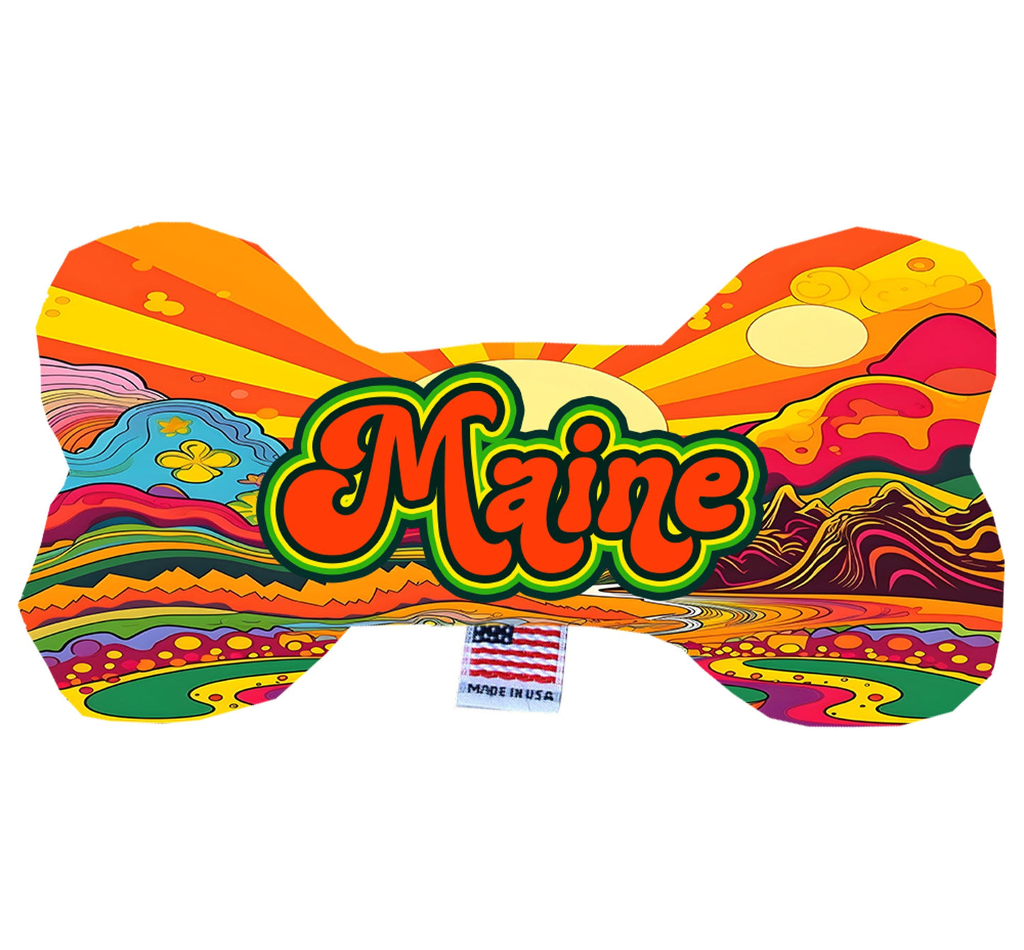 Pet & Dog Plush Bone Toys, "Maine State Options" (Available in different pattern options)