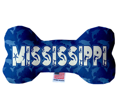 Pet & Dog Plush Bone Toys, "Mississippi State Options" (Available in different pattern options)