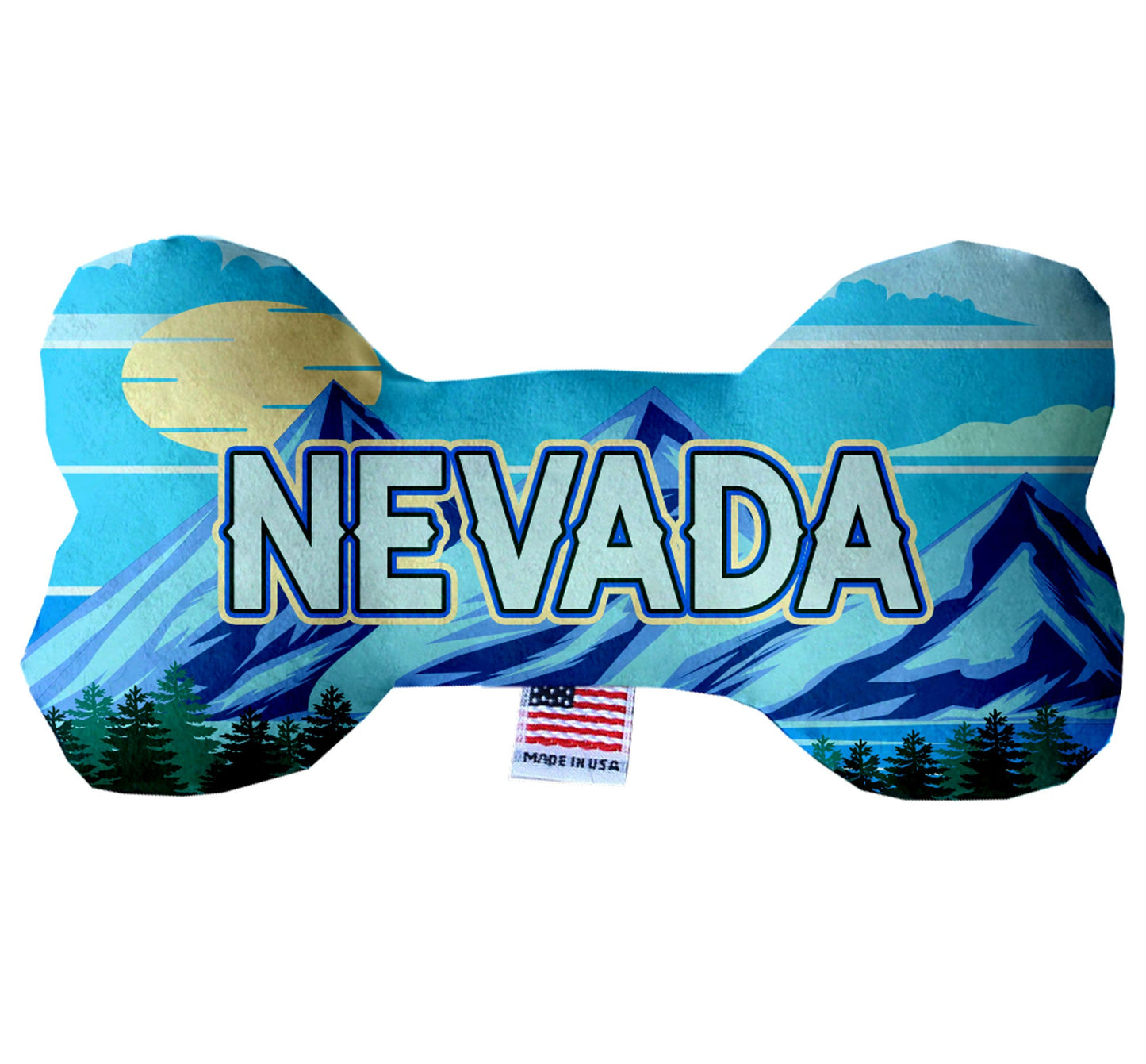 Pet & Dog Plush Bone Toys, "Nevada Mountains" (Set 2 of 2 Nevada State Toy Options, available in different pattern options!)