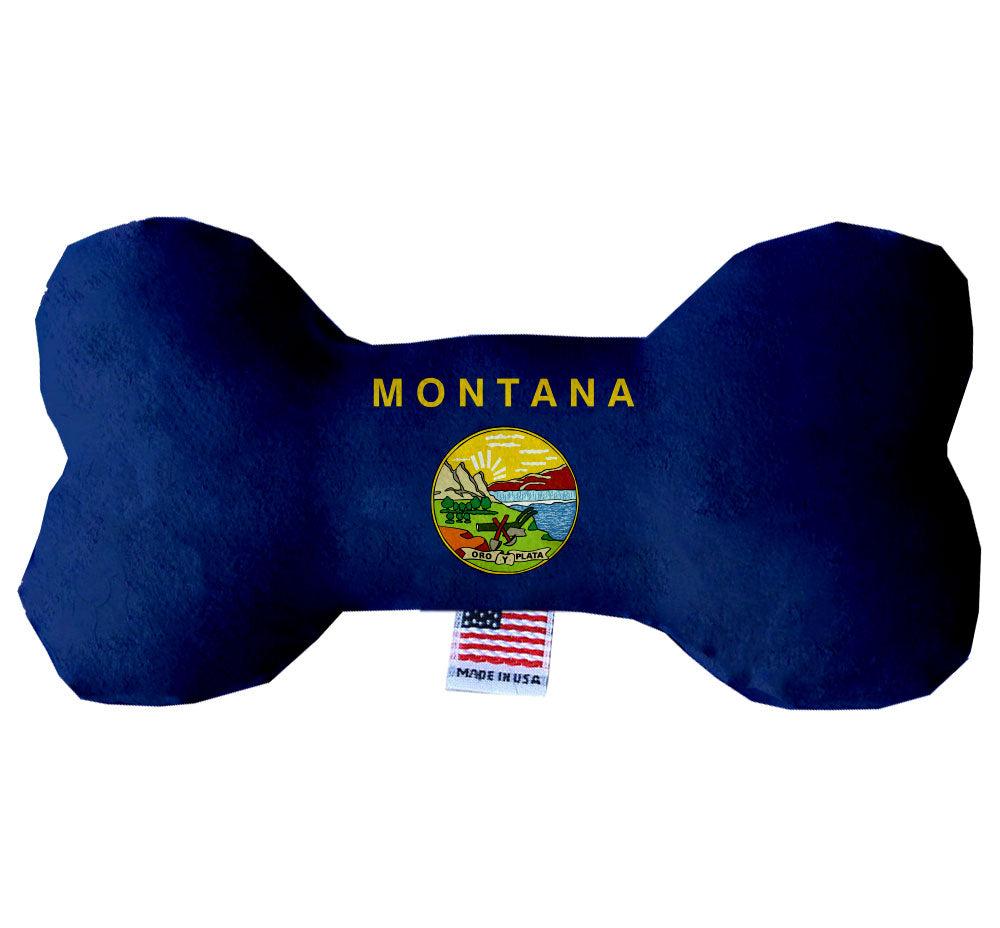 Pet & Dog Plush Bone Toys, "Montana State Options" (Available in different pattern options)