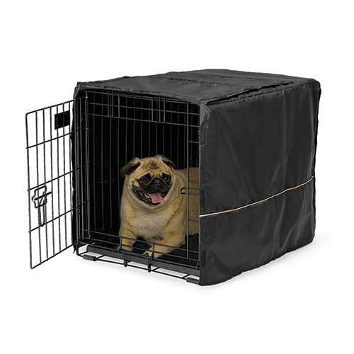 Midwest Quiet Time Pet Crate Cover Black 24.5" x 17.5" x 19"