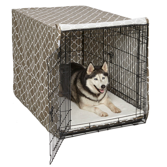 Midwest QuietTime Defender Covella Dog Crate Cover Brown 48" x 30" x 33"