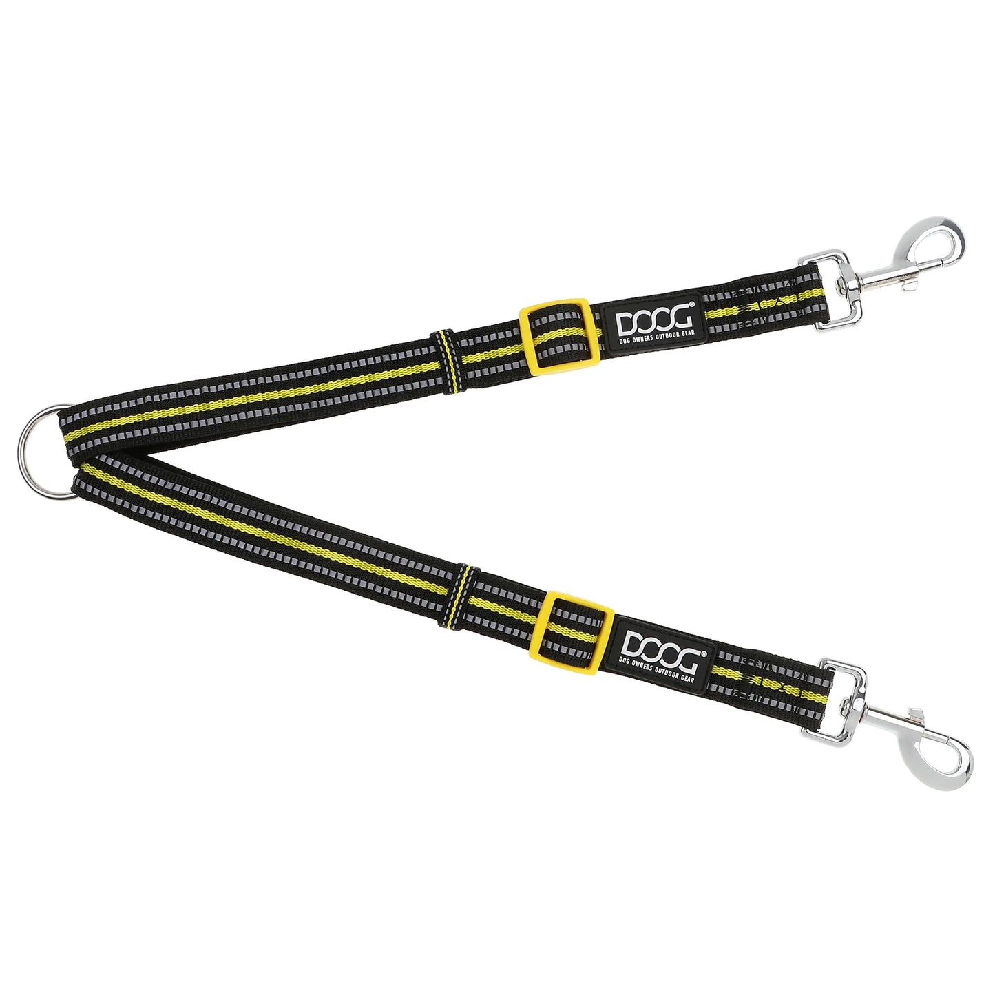 DOOG Dual Walker Leash Bolt Black/Yellow