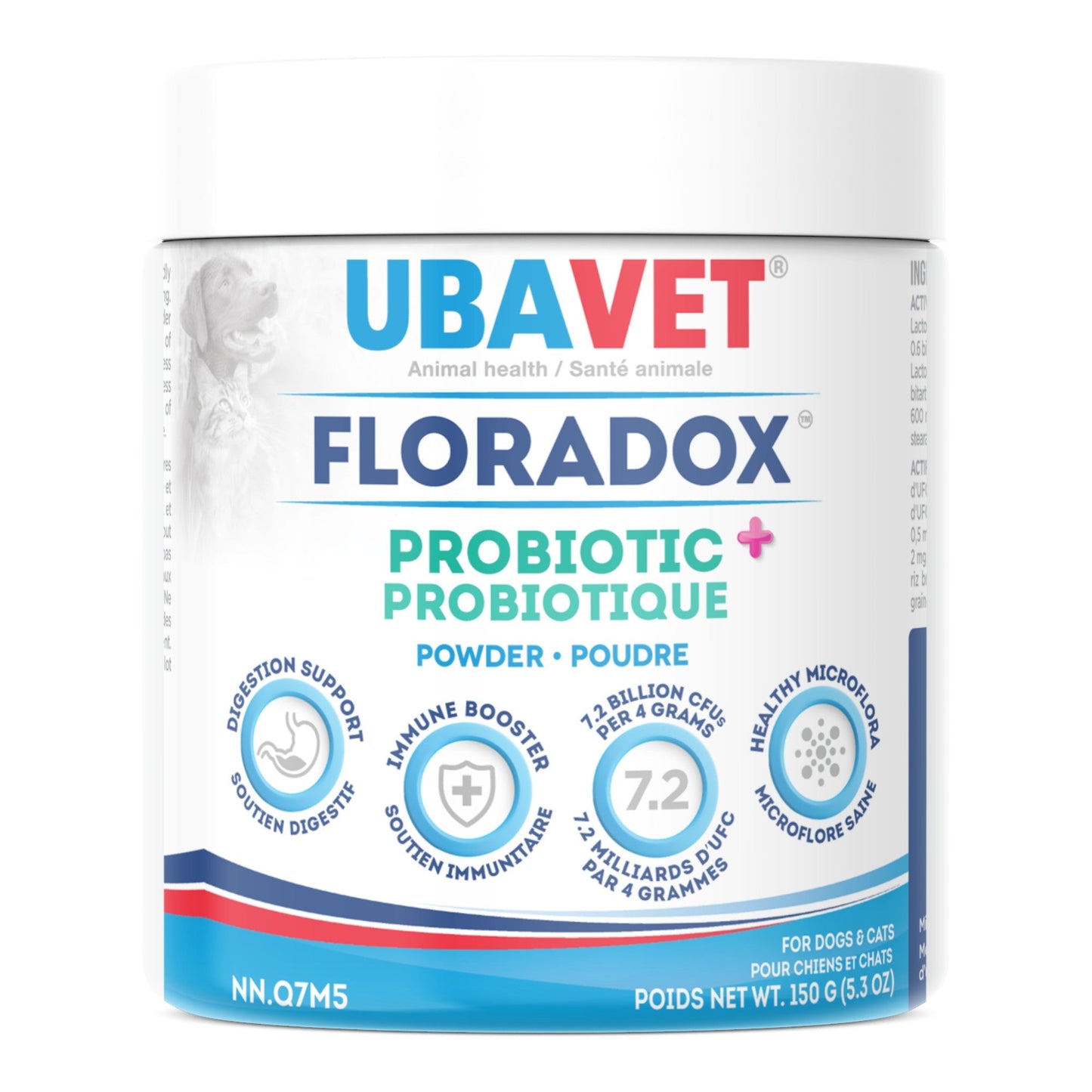 UBAVET Floradox Probiotic Powder for Dogs & Cats – Supplement for Digestive & Immune Health – 5.3 oz (150g)