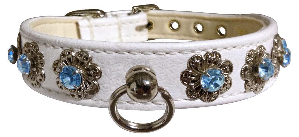 Dog, Puppy & Pet Collar, "Starlite Crystal Flower"