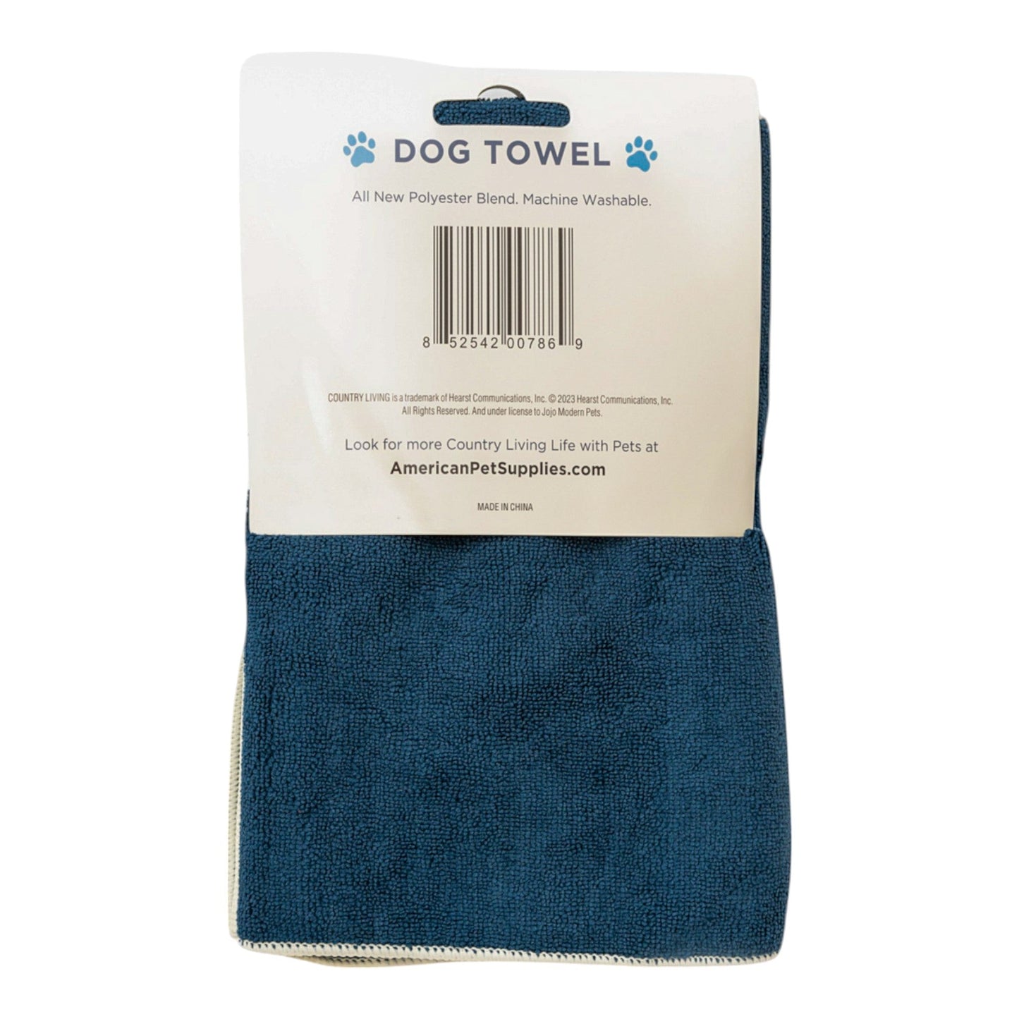 Country Living Large Marine Blue Microfiber Dog Bath Towel