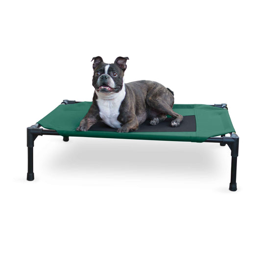 K&H Pet Products Original Pet Cot Elevated Pet Bed Medium Green/Black 25" x 32" x 7"