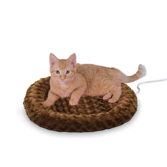 K&H Pet Products Thermo-Kitty Fashion Splash Bed Mocha 16" x 16" x 2"