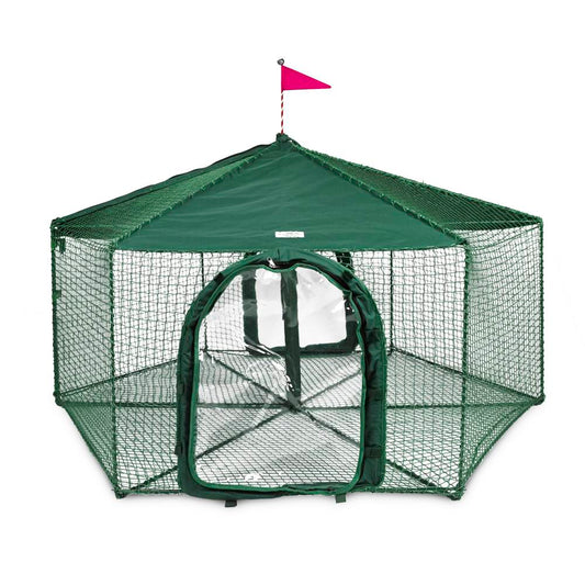 Kittywalk Gazebo Yard and Garden Outdoor Cat Enclosure Green 70" x 70" 38"