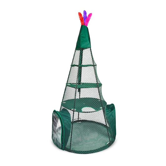 Kittywalk Teepee  Outdoor Cat Enclosure Green 48" x 48" x 72"