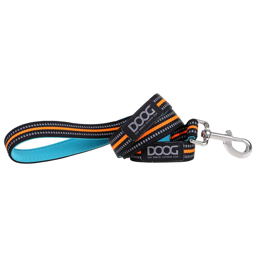 DOOG Neoprene Dog Leash Beethoven Neon Small Orange/Blue