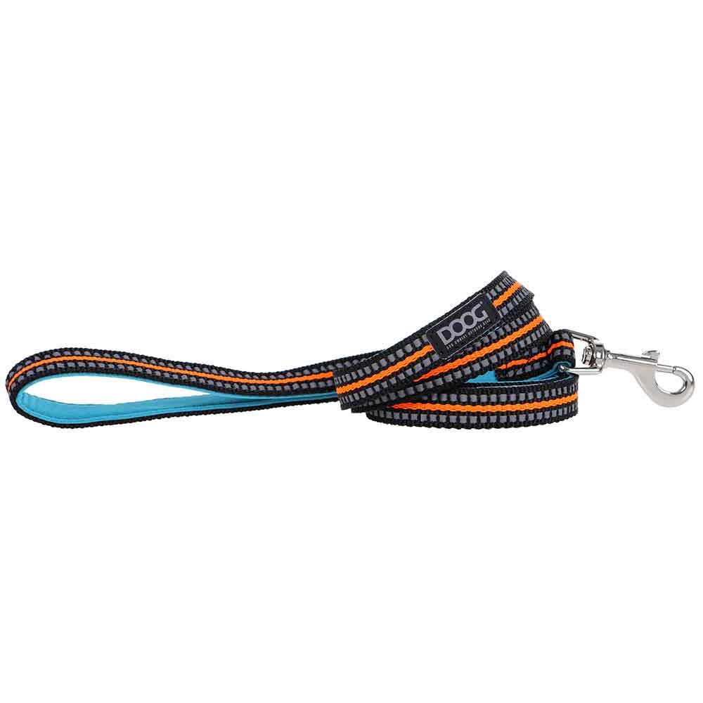 DOOG Neoprene Dog Leash Beethoven Neon Large Orange/Blue