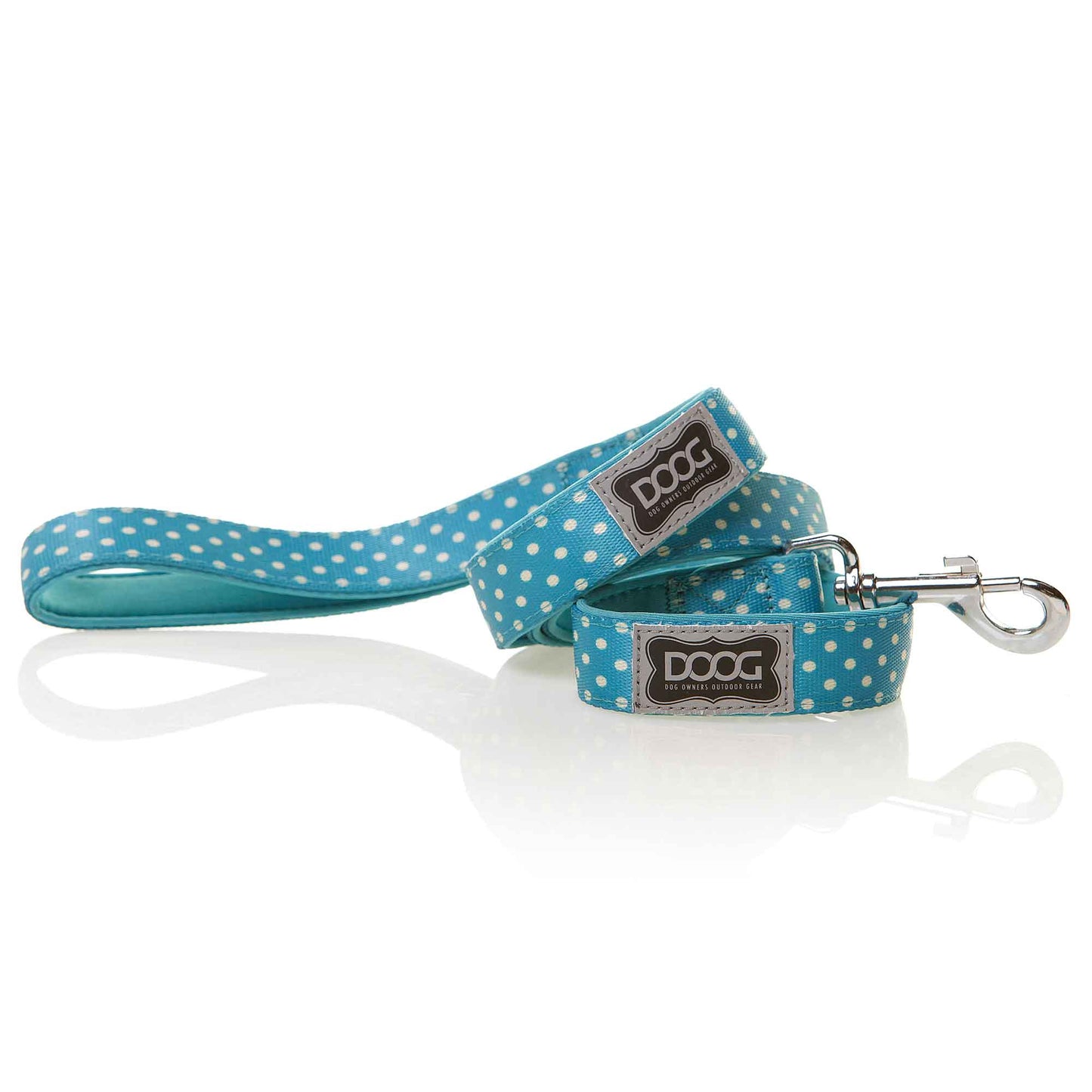 DOOG Neoprene Dog Leash Snoopy Large Blue/White Polka Dot