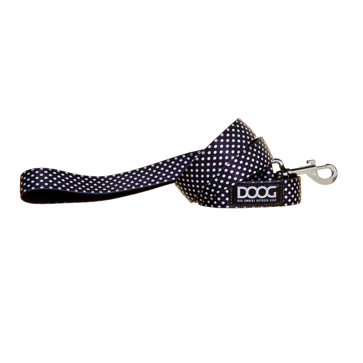 DOOG Neoprene Dog Leash Pongo Large Black/White Polka Dot