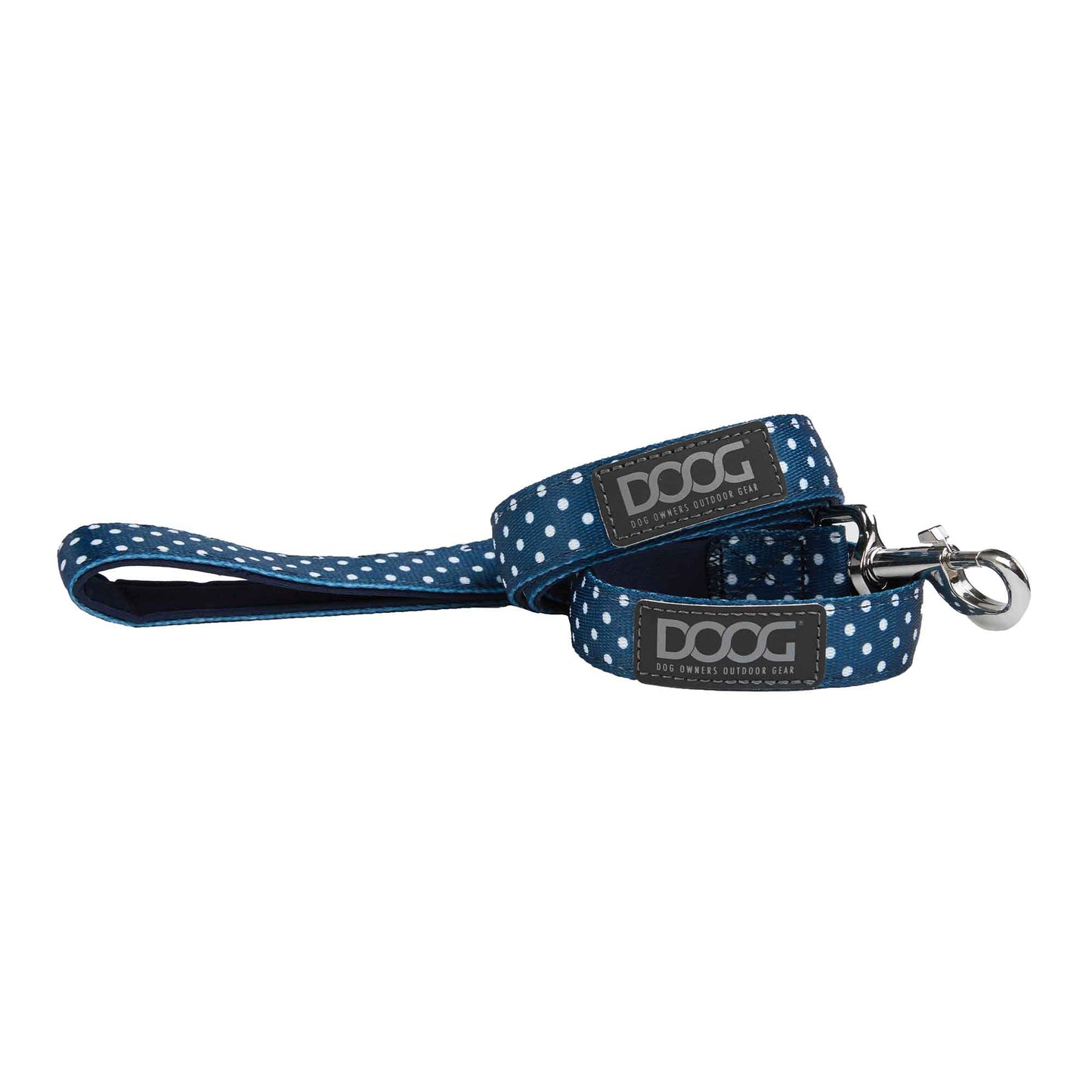 DOOG Neoprene Dog Leash Stella Large Blue/White Polka Dot