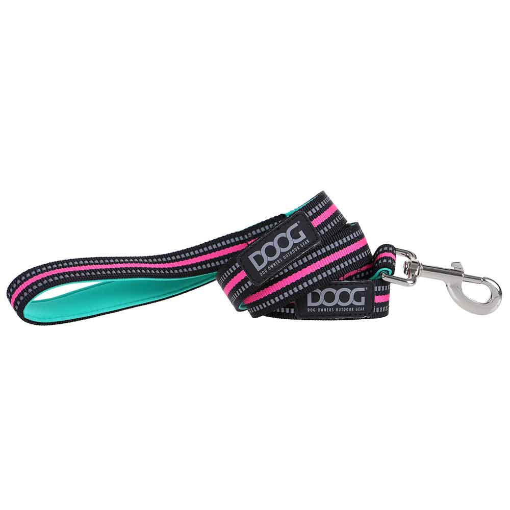 DOOG Neoprene Dog Leash Rin Tin Tin Large Teal/Pink