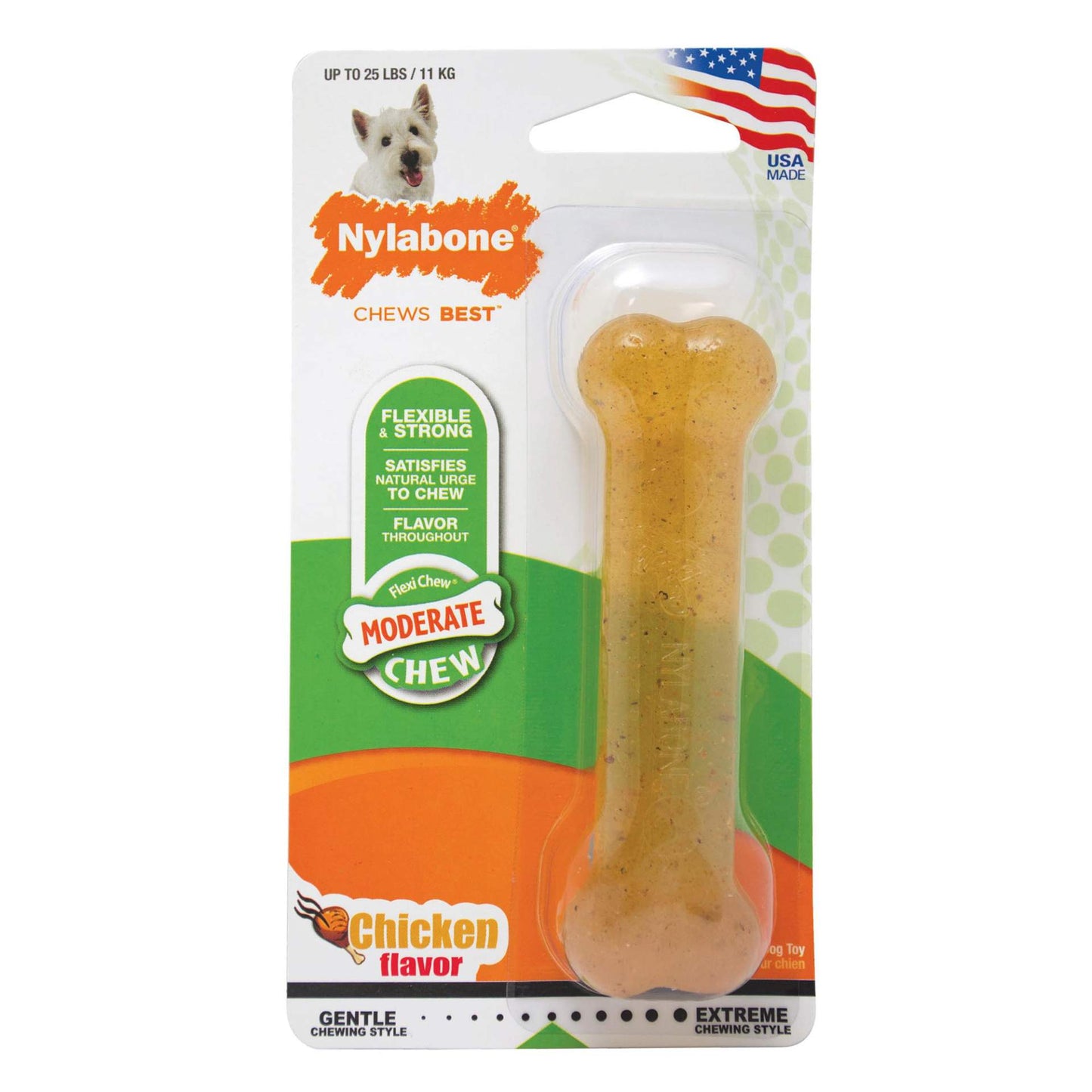 Nylabone Moderate Chew Dog Chew Toy Chicken Regular