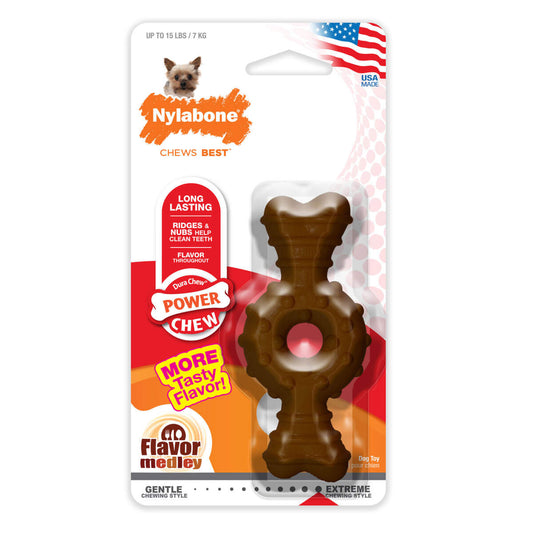 Nylabone Dura Chew Textured Ring Bone Dog Chew Flavor Medley Extra Small 4" x 2" x 0.5"