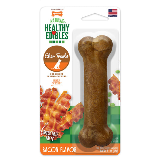 Nylabone Healthy Edibles Longer Lasting Bacon Treats Wolf 1 count