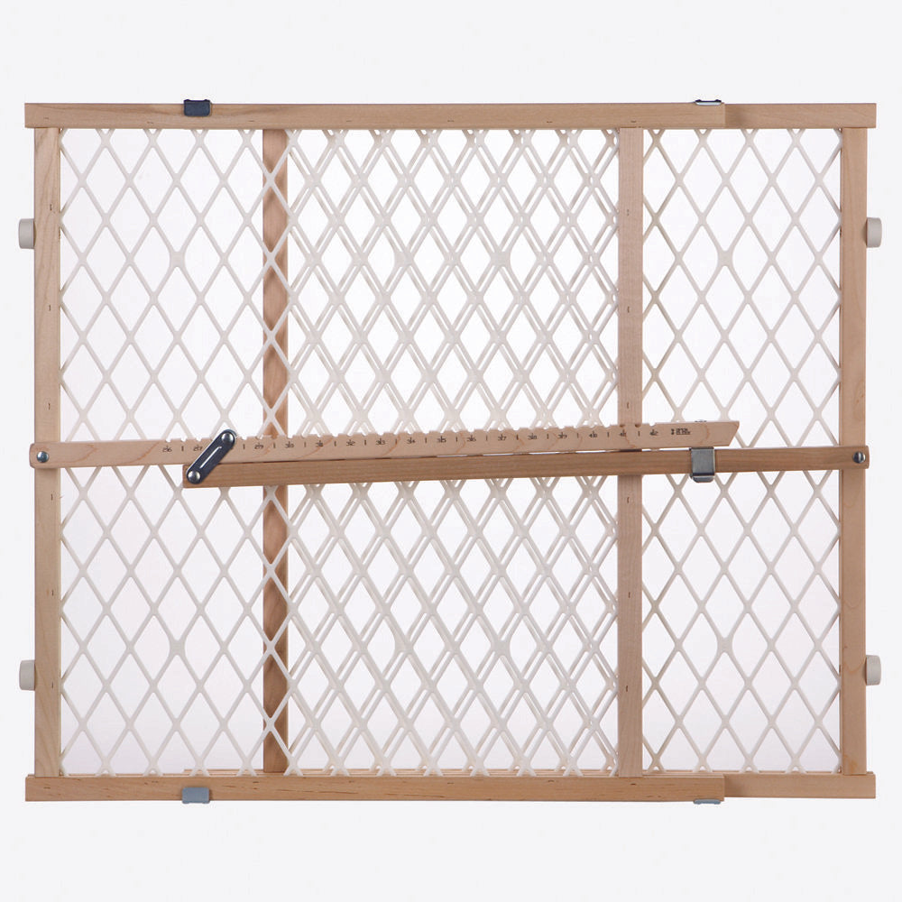 North States Easy Adjust - Diamond Mesh Pet Gate White, Wood 26.5" - 42" x 23"