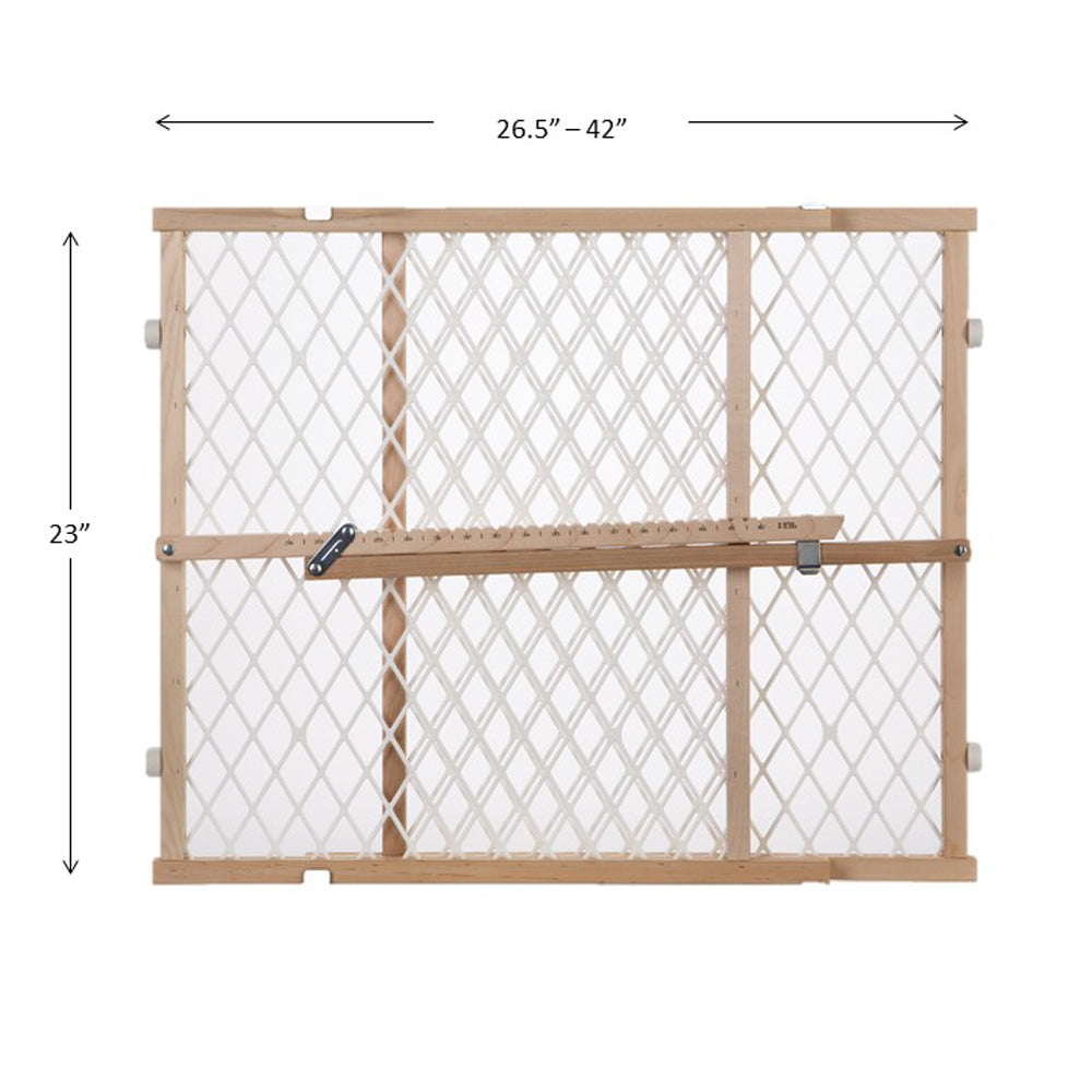 North States MyPet Diamond Mesh Wood Pet Gate Light Wood 2.75" x 26.5"-42" x 23"