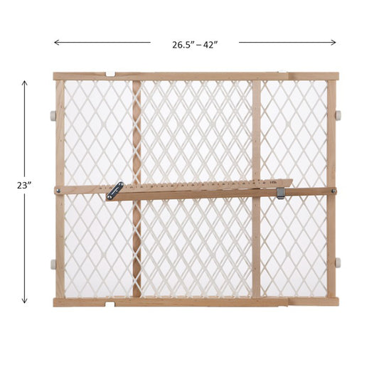 North States MyPet Diamond Mesh Wood Pet Gate Light Wood 2.75" x 26.5"-42" x 23"