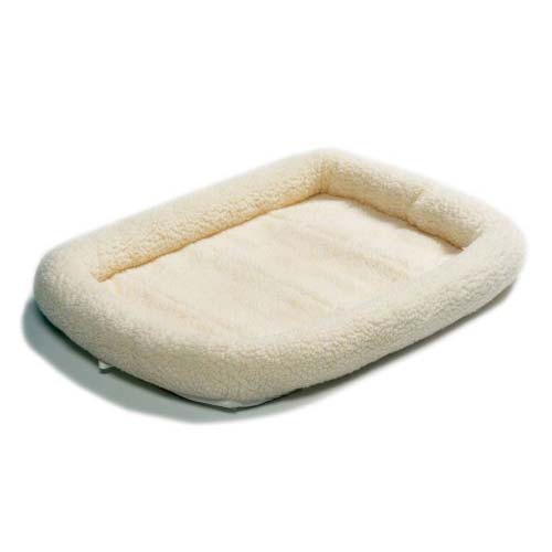 Midwest Quiet Time Fleece Dog Crate Bed White 18" x 12"