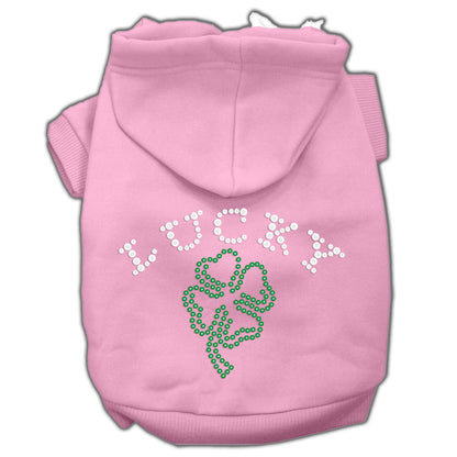 Pet, Dog & Cat Hoodie Rhinestone, "Four Leaf Clover Outline"