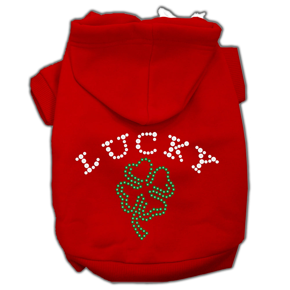 Pet, Dog & Cat Hoodie Rhinestone, "Four Leaf Clover Outline"