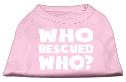 Pet Dog & Cat Shirt Screen Printed, "Who Rescued Who?"