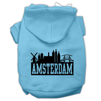 Pet, Dog & Cat Hoodie Screen Printed, "Amsterdam Skyline"