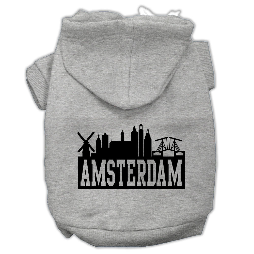 Pet, Dog & Cat Hoodie Screen Printed, "Amsterdam Skyline"