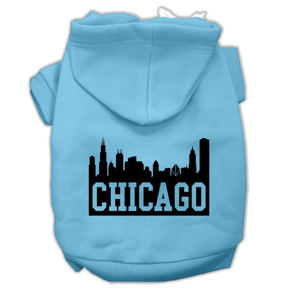 Pet, Dog & Cat Hoodie Screen Printed, "Chicago Skyline"