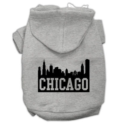 Pet, Dog & Cat Hoodie Screen Printed, "Chicago Skyline"