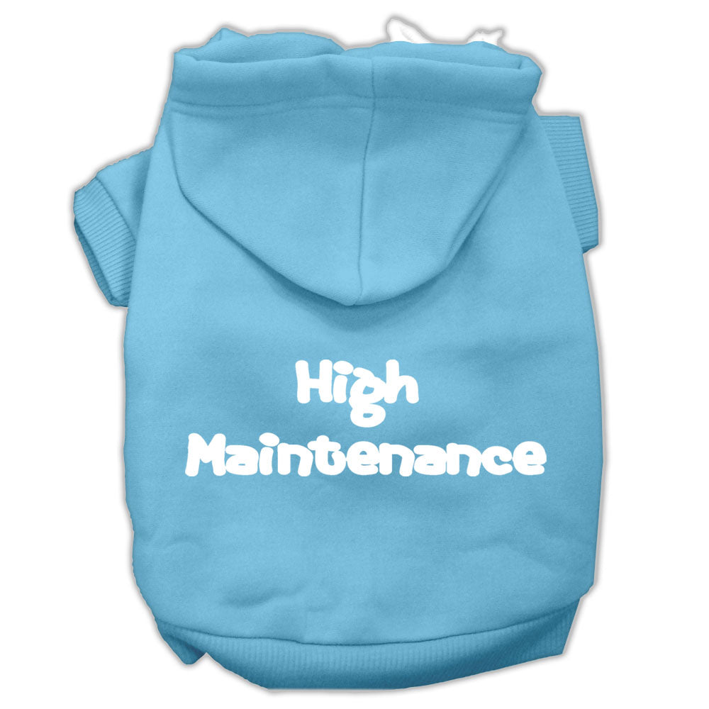 Pet, Dog & Cat Hoodie Screen Printed, "High Maintenance"