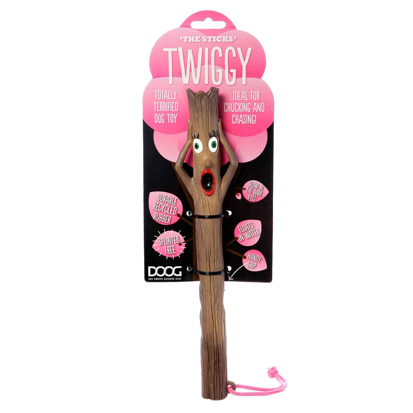 DOOG Stick Family Dog Toys Twiggy Wife Brown 11.02" x 0.98" x 0.98"