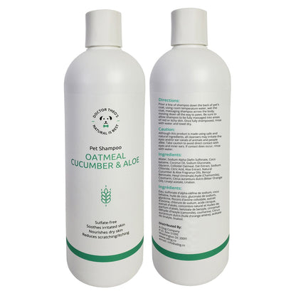 Dog Shampoo - Oatmeal, Cucumber & Aloe - Made in USA - 16 oz