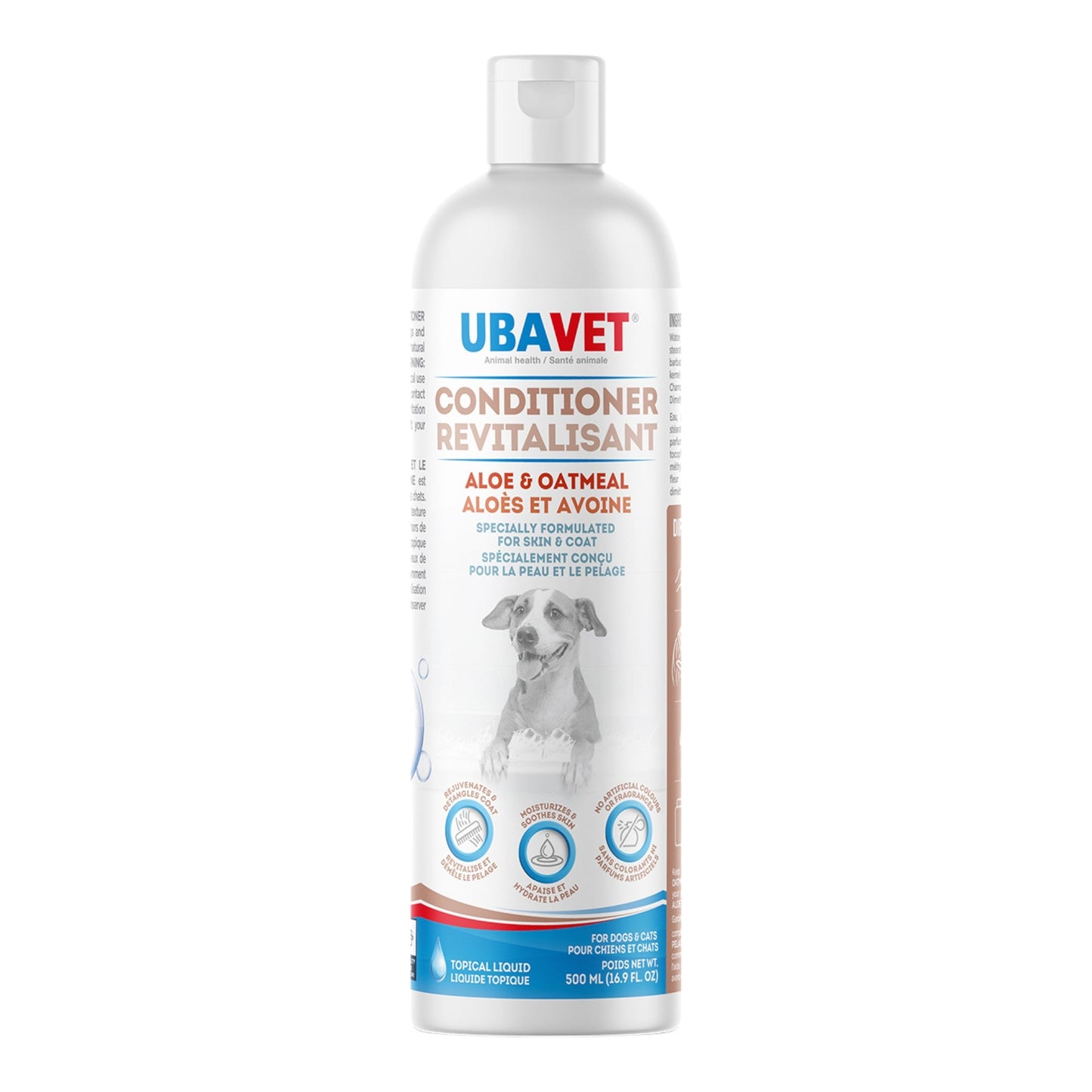 UBAVET Aloe & Oatmeal Conditioner for Dogs & Cats – Nourishing & Soothing Formula for Sensitive Skin – (16.9 fl oz / 500ml)