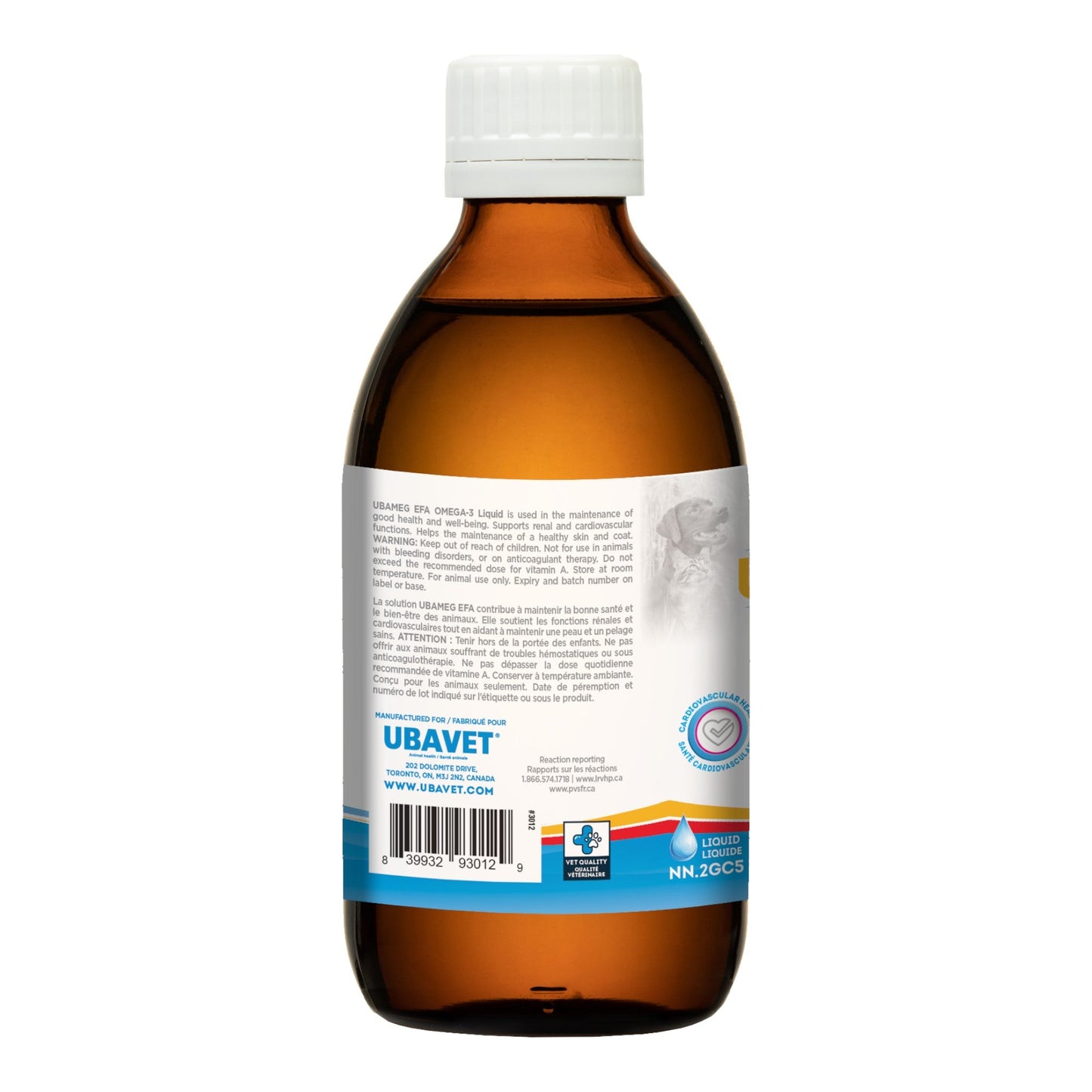 UBAVET Ubameg Omega-3 Fatty Acid Liquid for Dogs & Cats –  (8 fl oz / 237ml)