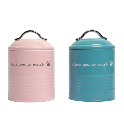 "I Love You So Much" Dog Treat Canister Gift Set – Airtight & Stylish Storage, Durable, Non-Toxic Material