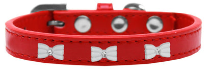 Dog, Puppy & Pet Widget Fashion Collar, "White Bow"